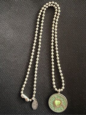 Best Friends Forever Necklace Ball Chain Retro Y2K Green Stone Cool Jewels